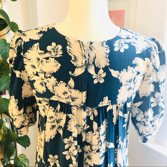 Vintage midi hibiscus Hawaiian tent dress s/m - Picture 9 of 14